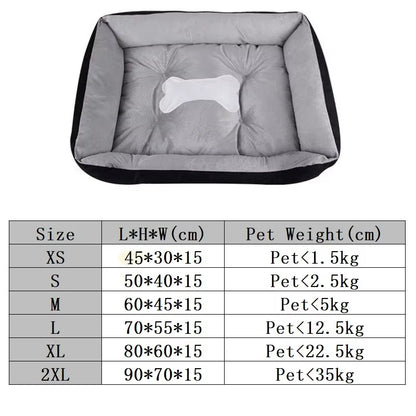 Large Dog Cushion Bed - Square Design, Breathable, Non-Slip, Winter Warmth, Thickened Soft Cat Mat, Pet House