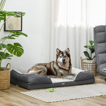 Pawhut Calming Dog Bed for Large Breeds - Charcoal Grey Mattress