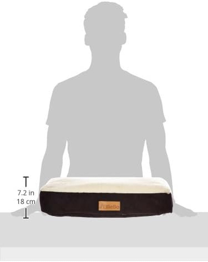 Ellie-Bo Small Dog Bed for 24-Inch Crate - Black Faux Suede and Sheepskin