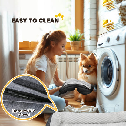 Pawhut Calming Dog Bed for Large Breeds - Charcoal Grey Mattress