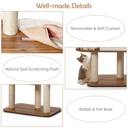 Cat Tree for Indoor Cats with Padded Plush Perch