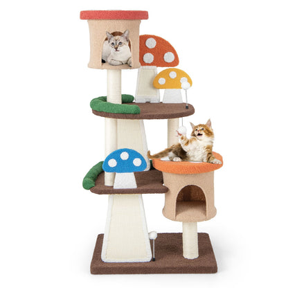 4-In-1 Cat Tree Multi-Layer Cat Tower with 2 Condos and Platforms