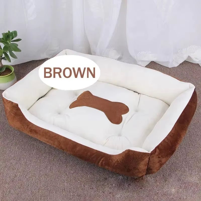 Large Dog Cushion Bed - Square Design, Breathable, Non-Slip, Winter Warmth, Thickened Soft Cat Mat, Pet House