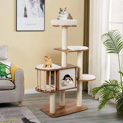 Cat Tree for Indoor Cats with Padded Plush Perch